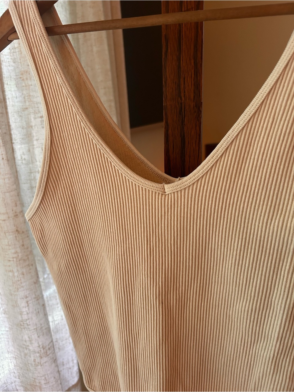 Beige Ribbed Body Suit - Picture 4 of 6